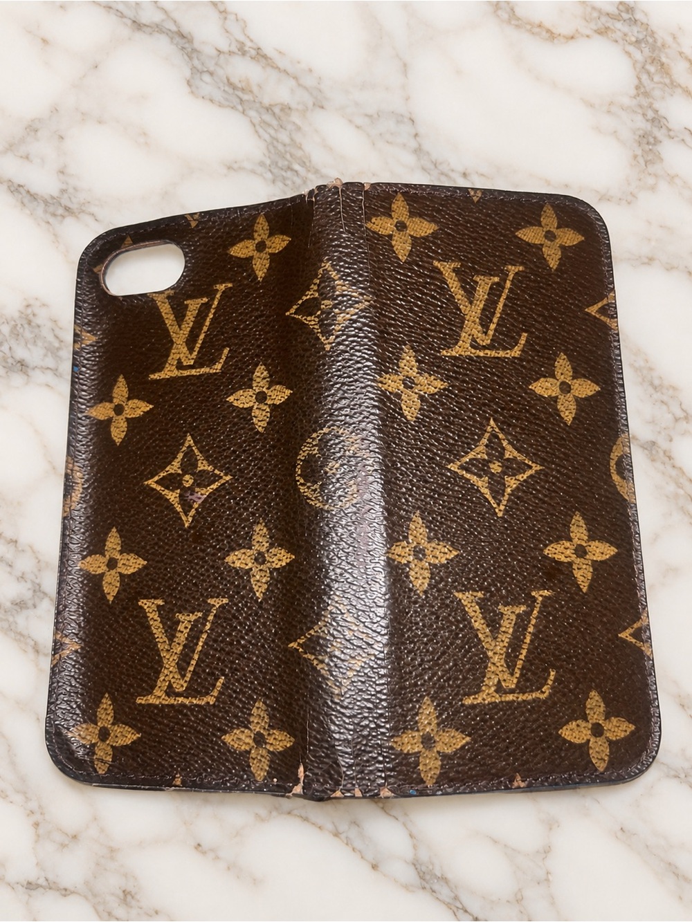 Rehab Louis Vuitton Monogram Brown & Tan Flip Phone Case Wallet